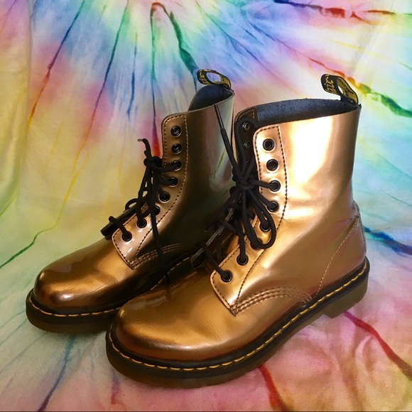 Gold Dr. Martens boots. UK 6/ US 8 or US 8.5 - Picture 2 of 8